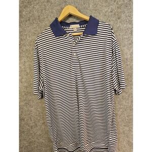 Peter Millar Summer‎ Comfort Golf Polo Shirt Mens XL Short Sleeve Blue White